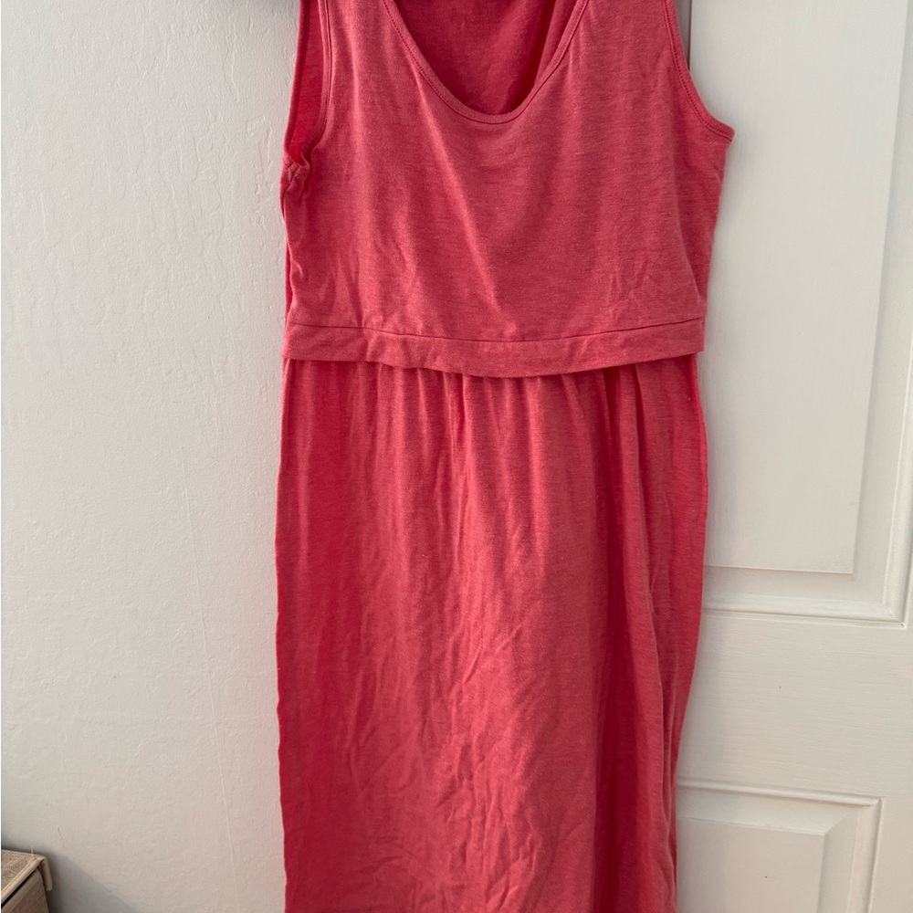 Two Casual Sleeveless Midi Nursing/Maternity Dresses